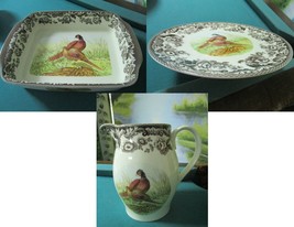 Spode Pheasant Dishwasher Microwave Safe Baking Bowl Cake Stand Pitcher New - £97.76 GBP+