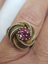 Antique Art Deco  Genuine  Rubies 14K Yellow Gold  Ring, Heavy 8.9gr, Ci... - £1,360.16 GBP