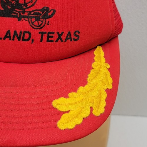 Vintage Pearland Texas Foam Trucker Red Snapback Hat Cap Scrambled Eggs Item image 4