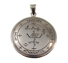 Solid 925 Sterling Silver Sigil of the Archangel Michael Seal of Solomon Pendant - £65.56 GBP