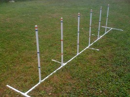 Dog Agility Equipment Weave Poles Adj Angle &amp; Spacing Free Us Shipping - £54.60 GBP