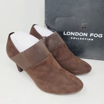 London Fog Women&#39;s Clogs Sz 8.5 M Bobbie Heel Ankle Brown Booties - $41.87