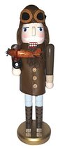 Aviator Airplane Pilot Holding Plane Wooden Christmas 14 Inch Nutcracker... - $43.54