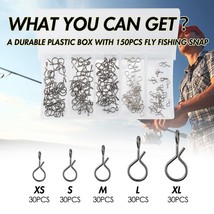 150pcs Quick Change Fly Fishing Snap Saltwater for Flies Hook Lure Connector Sta - £54.23 GBP