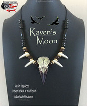 Raven Skull Necklace Bird Crow Tribal Witch Wolf Wisdom Power Goth Replica Hot&#39; - $20.76