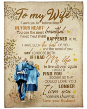 Romantic Quotes Love Old Couple Loving Custom Blanket Gift For Wife From Husband - £28.54 GBP+