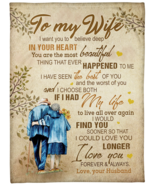 Romantic Quotes Love Old Couple Loving Custom Blanket Gift For Wife From... - £28.19 GBP+