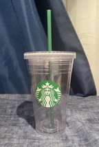 2012 Starbucks Mermaid Siren Clear 16oz (Grande) Cold Cup Tumbler Lid &amp; Straw - £5.74 GBP