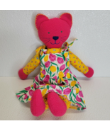 Vintage 1997 North American Bear Co. Ragtime Cat Plush Doll Pink Yellow ... - $81.18 CAD