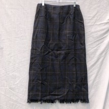 Harve Benard Sport Size 14 Grey Blue Purple Plaid Pencil Skirt 100% Wool... - £23.35 GBP