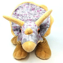 Wild Republic Cuddlekin Dinosaur Grey Purple Tan Triceratops 12&quot; Plush - £12.07 GBP