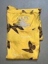 Wound Up Juniors Top L (11-13) Yellow W/Butterflies Peace Empathy Equali... - $12.62