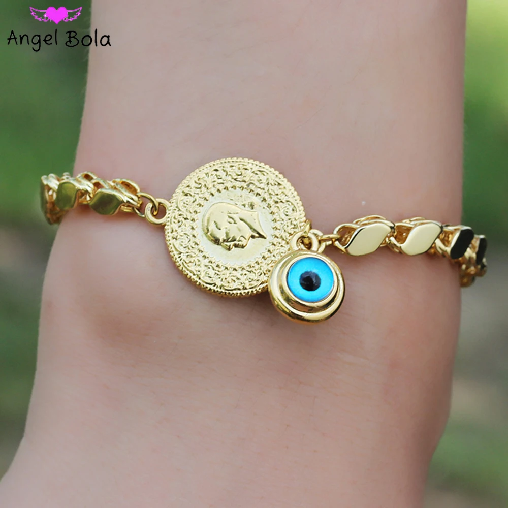 C 4 mm fashion demon lucky eyes ladies charm allah bracelet luxury jewelry turkish gold thumb200