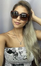 New Elegant Christian DIOR Promesse2 Havana Oversized Women&#39;s Sunglasses Italy - £308.69 GBP
