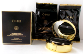 O HUI Ultimate Cover Cushion Compact 01 Light Beige 2 Refills SPF 50 New... - £23.36 GBP