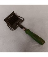 Green Wooden Handle Herb Mincer Rotary Slicer Vintage - $12.95