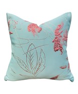 Blossom Breeze Aqua & Coral Pillow – (18” x 18”, Cover and Insert) - $99.99