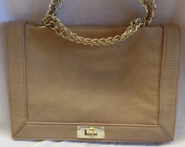Olivia &amp; Joy Tan Color Flap Purse with Chain Very Clean &amp;  Pre-Owned - £23.79 GBP