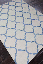 Rug USA Moroccan Scroll Tile 5&#39;x8&#39; Handmade Tufted 100% Wool Area Rugs &amp; Carpet - £189.13 GBP