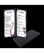 20 NEW 5 x 11.5 inches Black Faux Leather Menu Covers 2 View Double Fold... - $98.17