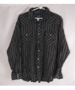 Wrangler Men&#39;s Black &amp; Gray Western Pearl Snap Shirt Size XXL - $317.54 MXN