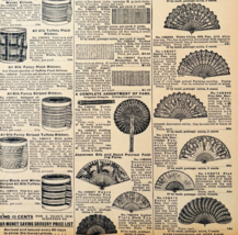 1901 Ladies Folding Hand Fans Reproduction Advertisement Sears Fashion D... - $19.99