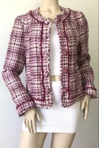 EXPRESS Design Studio Purple Tweed Long Sleeve Snap Closure Jacket (Size 8) - £19.53 GBP