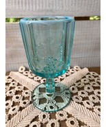 Fenton L G Wright Glass Co.? Vintage Aqua Blue Panel Grapes 5 3/4&quot; Goble... - $24.33 CAD