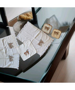 Canon Vtg Hand/ Accent Towels A Washcloth &amp; Two Potholders With Wooden L... - €17,22 EUR