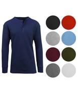 Men&#39;s Long Sleeve 3 Button Henley &amp; Crew Neck Waffle Knit Thermal Unders... - $237.39 MXN
