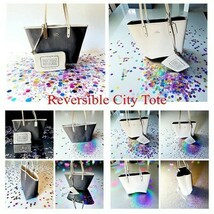 COACH Reversible City Tote in Coated Canvas Black/White/Gold Brand New With Tags - €255,78 EUR