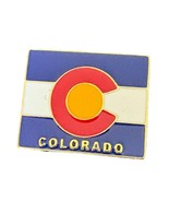 Colorado Metal Enamel Pin - New! Colorado State Shape, Flag Motif Pin - New - $8.00