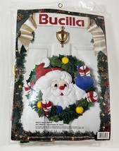 Bucilla 83028 Holly Jolly Santa 18&quot; Round Felt Wreath Kit Vintage 1993 C... - $18.80