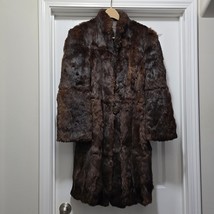 VTG Genuine Rabbit Fur Mid Length Coat Dark Brown Women’s Sz S NEEDS REP... - $2,531.50 MXN
