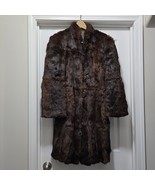 VTG Genuine Rabbit Fur Mid Length Coat Dark Brown Women’s Sz S NEEDS REP... - $2,531.50 MXN