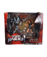 Tomb Raider Lara Croft vs S.I.M.O.N  2 Figure Set NEW Damaged Box 2001 P... - £17.84 GBP