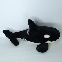 Sea World Shamu Killer Whale Plush Stuffed Animal Black 17&quot; Floppy tail no tags - £17.82 GBP