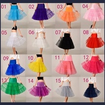Retro 50's Style Pick Color Knee Length Full Layerd Swing Underskirt Petticoat  