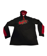 Nike Therma Fit Mens Pullover Hoodie Sweatshirt Black Red Center Swoosh ... - $44.65