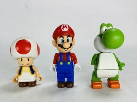 Lot of 3 KNEX Super Mario Figures Yoshi Toad &amp; Mario - £10.23 GBP