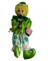 Vintage 1986 Brinn&#39;s March Shamrock Green and white Calendar Clown Doll - £15.69 GBP