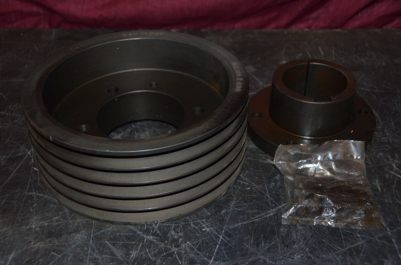 Gates 5 Groove 9.25" V-Belt Pulley Sheave 5V9.25 & 2 7/8" Shaft Bushing & Bolts - $292.50