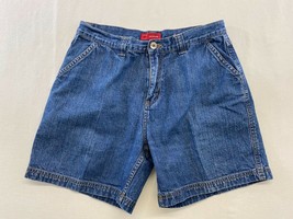 Arizona Girls Denim Shorts Size 14 1/2 Flat Front High Rise Flap Pockets Blue Je - £6.92 GBP