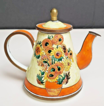 Kelvin Chen Mini Teapot Vincent Van Gogh SUNFLOWER Enamel Copper No. 2367 Vtg - £25.49 GBP