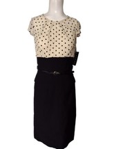 Tiana B Polka Dot Lace Pencil Dress Vintage Black Slit Career 40s Style ... - £16.50 GBP