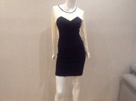 Sea New York Black Dress Long Sleeve Illusion Euc - $44.55