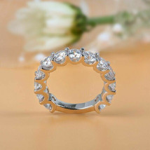 3Ct Round Cut Moissanite Half Eternity Wedding Band Ring 925 Sterling Silver - £129.46 GBP
