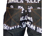 Dissizit! Danger 5-pocket Classic Fit Raw Black/Indigo Denim Jeans NWT - £51.20 GBP