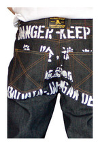 Dissizit! Danger 5-pocket Classic Fit Raw Black/Indigo Denim Jeans NWT - £50.62 GBP