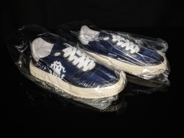 Roberto Cavalli Logo Blue Leather Sneakers Size 13 NIB image 2